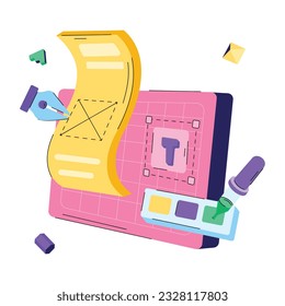 Holen Sie sich eine flache Illustration über unser Design 