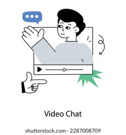 Get a flat illustration of video chat 