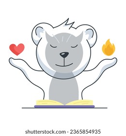 Get flat sticker of bear magic 