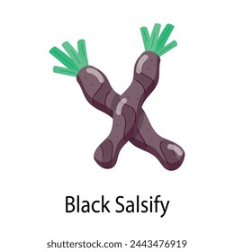 Get flat sticker of black salsify