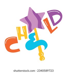 Get flat sticker of child wand 
