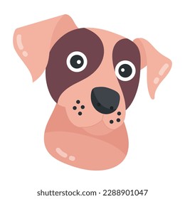 Obtén una pegatina plana en la cara de perro 