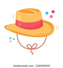 Get a flat sticker of farmer hat 