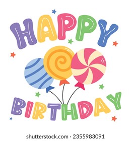 Get flat sticker of swirl balloons 