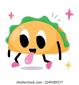 Get a flat sticker of taco 