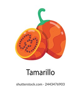 Get a flat sticker of a tamarillo