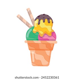 Get a flat sticker of treat cone