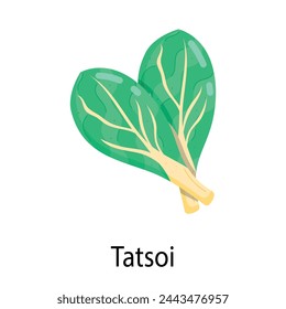 Get flat style sticker of tatsoi