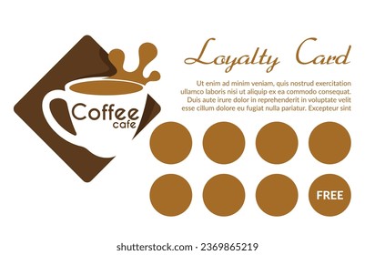 Get free cup of coffee in cafe or restaurant, shop or store with aromatic beverage. Gift or special offer for clients, discounts and deals. Promotional banner, advertisement vector in flat style