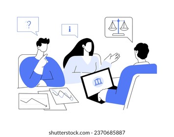 Get free legal help abstract concept vector illustration. Family getting advice from government representative, social security services, financial aid, citizen benefits abstract metaphor.