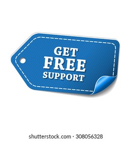 Get Free Support Blue Vector Icon Design