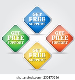 Get Free Support Colorful Vector Icon Design