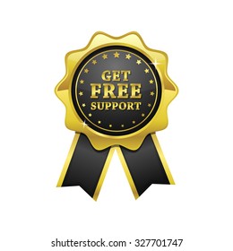 Get Free Support golden Vector Icon Design