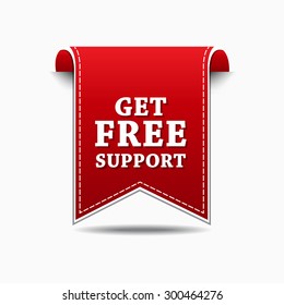 Get Free Support Red Vector Icon Design