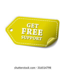 Get Free Support Yellow Vector Icon Design