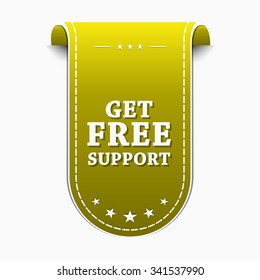 Get Free Support Yellow Vector Icon Design