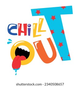 Holen Sie sich einen lustigen flachen Aufkleber mit Chillout 