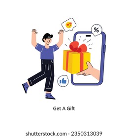 Get A Gift  Flat Style Design Vector illustration. Stock illustration