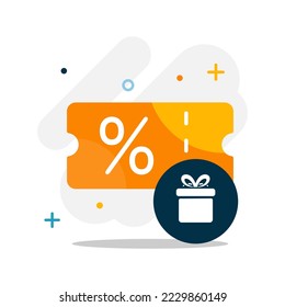 obtener una ilustración de concepto de cupón regalo de diseño plano eps10. elemento gráfico moderno para página de inicio, estado vacío ui, infografía, icono