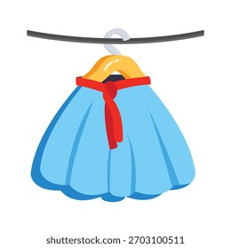 Visão geral do ícone de estilo 3d mostrando a saia pendurada