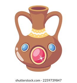 Get a glimpse of ancient vase flat icon 
