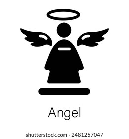 Get a glimpse of angel solid icon 