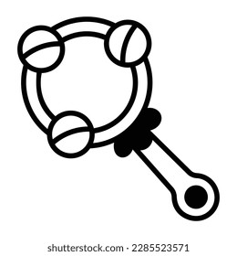 Get a glimpse of catchy doodle icon of ball rattle