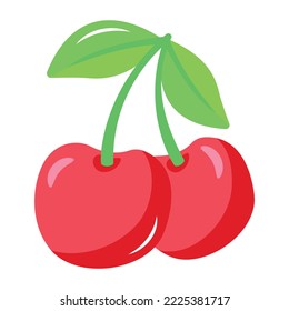 Get a glimpse of cherries flat icon 