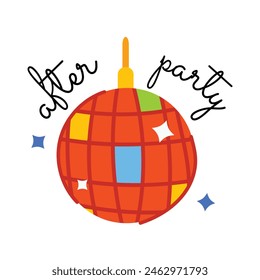 Get a glimpse of disco party flat sticker 