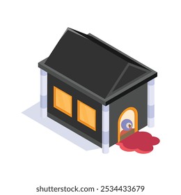 Get a glimpse of haunted house isometric icon