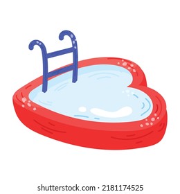 Get a glimpse of heart pool flat sticker 