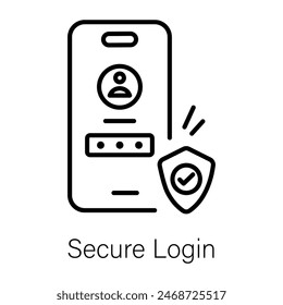 Get a glimpse of secure login line icon 