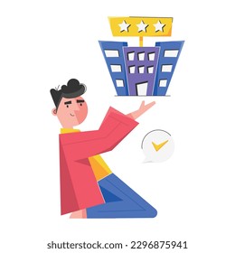 Get a glimpse of select hotel flat illustration 