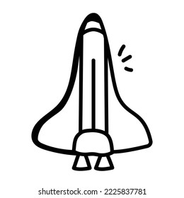 Get a glimpse of spaceship doodle icon 