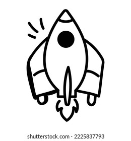 Get a glimpse of spaceship doodle icon 