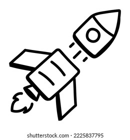 Get a glimpse of spaceship doodle icon 