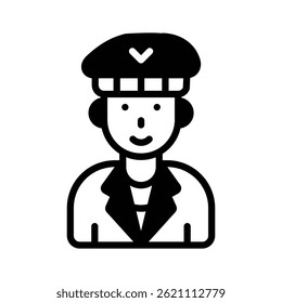 Get a glimpse of this glyph icon of soldier character