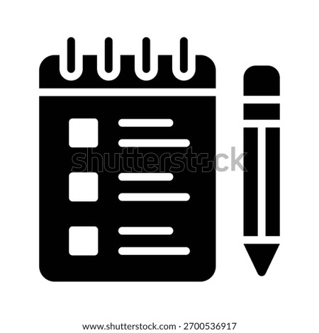 Get a glimpse of this glyph icon showing planning list clipboard
