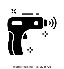 Get a glimpse of this glyph style infrared thermometer icon