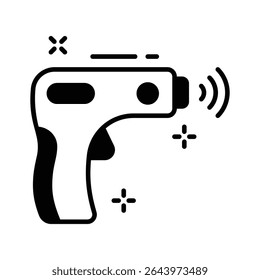 Get a glimpse of this glyph style infrared thermometer icon