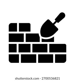 Obter uma visão geral deste estilo de glifo ícone da cena de bricklay