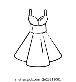 Echa un vistazo a este icono de vestido de novia dibujado a mano