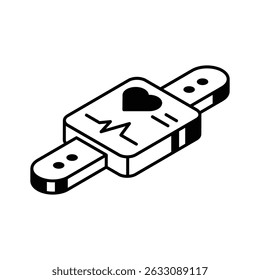 Get a glimpse of this health tracker isometric icon