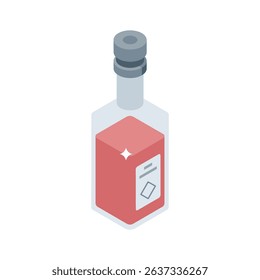 Get a glimpse of this isometric alcohol bottle icon