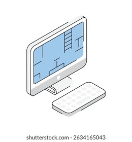 Echa un vistazo a este icono de diseño arquitectónico isométrico