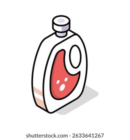 Get a glimpse of this isometric icon of detergent bottle