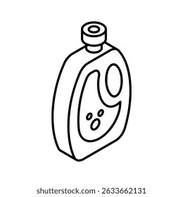 Get a glimpse of this isometric icon of detergent bottle