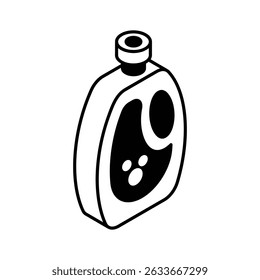 Get a glimpse of this isometric icon of detergent bottle
