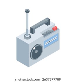 Get a glimpse of this isometric icon of radio set