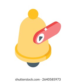 Get a glimpse of this isometric icon of video reminder alert